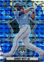 2022 Panini Mosaic #265 Bobby Witt Jr. Camo Blue Baseball Card