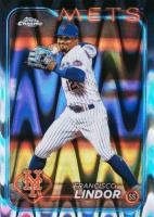 2024 Topps Chrome #137 Francisco Lindor Raywave Baseball Card