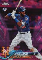 2018 Topps Chrome #60 Amed Rosario Batting-Pink Refractor Baseball Card