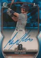 2023 Bowman Draft Sapphire Edition Chrome Prospect Autographs #CDAMC Max Clark Baseball Card