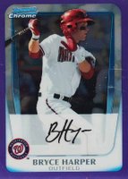 2011 Bowman Chrome Prospects #BCP1 Bryce Harper Purple Refractor Baseball Card