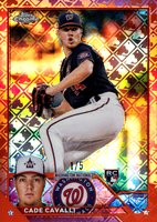 2023 Topps Chrome Logofractor Edition #61 Cade Cavalli Red Refractor Baseball Card