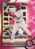 2022 Bowman Chrome Prospects #BCP20 Jordan Walker Fuchsia Refractor Baseball Card