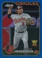 2024 Topps Chrome Logofractor Edition #36 Gunnar Henderson Blue Refractor Baseball Card