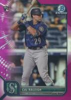 2022 Bowman Chrome #51 Cal Raleigh Fuchsia Refractor Baseball Card