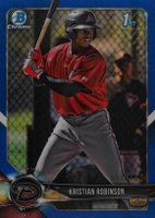 2018 Bowman Chrome Prospects #BCP186 Kristian Robinson Blue Refractor Baseball Card