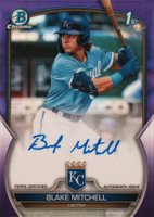 2023 Bowman Draft Chrome Prospect Autograph #CDABMI Blake Mitchell Purple Refractor Baseball Card
