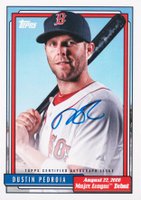 2022 Topps Archives 1992 Topps MLB Debut Autographs #72DBDP Dustin Pedroia Baseball Card