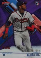 2018 Bowman's Best #51 Ronald Acuna Jr. Purple Refractor Baseball Card
