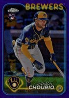 2024 Topps Chrome Logofractor Edition #161 Jackson Chourio Purple Refractor Baseball Card