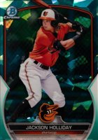2023 Bowman Sapphire Edition Chrome Prospects #BCP20 Jackson Holliday Aqua Baseball Card
