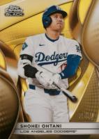 2025 Topps Chrome Black #50 Shohei Ohtani Gold Refractor Baseball Card