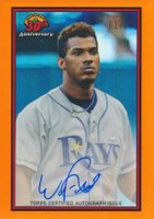 2019 Bowman Draft Chrome 30th Anniversary Autographs #WF Wander Franco Orange Refractor Baseball Card