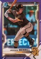 2021 Bowman Draft #BDC119 Jackson Merrill Chrome-Purple Refractor Baseball Card