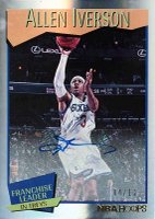 2021 Panini NBA Hoops #255 Allen Iverson Premium Box Set Autograph Basketball Card
