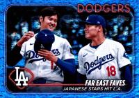 2024 Topps Update #US13 Shohei Ohtani/Yoshinobu Yamamoto Blue Holo Foilboard Baseball Card