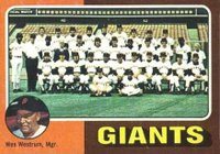 1975 Topps Mini #216 Giants Team Baseball Card