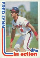 1982 Topps #252 Fred Lynn In Action Baseball Card