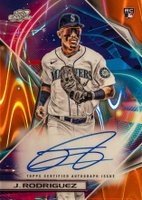 2022 Topps Cosmic Chrome Autographs #JRO Julio Rodriguez Orange Galactic Refractor Baseball Card