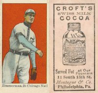 1909 Croft's Cocoa # Heinie Zimmerman Baseball Card