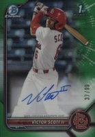 2022 Bowman Draft Chrome Draft Pick Autographs #CDAVS Victor Scott II Green Refractor Baseball Card
