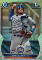 2023 Bowman Chrome Prospects #BCP102 Vincent Perozo Lunar Glow Refractor Baseball Card