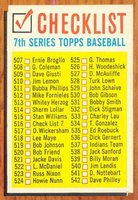1962 Topps #516w 7th Series Checklist (507-598) White Boxes Baseball Card