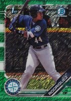 2019 Bowman Prospects Chrome #33 Julio Rodriguez Green Shimmer Baseball Card