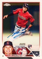 2023 Topps Chrome Rookie Autograph #RATF Tyler Freeman Baseball Card