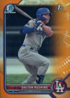 2022 Bowman Draft #BDC84 Dalton Rushing Chrome-Orange Refractor Baseball Card