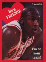 1991 Cleo Michael Jordan Valentines # Hey, Friend! Red Border-Perforated Basketball Card