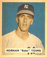 1949 Bowman #240 Babe Young Photo is Bobby Young Baseball Card