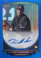 2013 Bowman Chrome Draft Picks & Prospects Autographs #BCATA Tim Anderson Blue Refractor Baseball Card