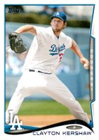 2014 Topps #400 Clayton Kershaw No Sparkle on Shoulder Baseball Card