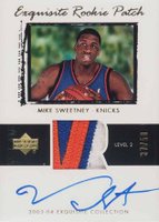 2003 Upper Deck Exquisite Collection #65 Mike Sweetney Autograph Patch-Gold Basketball Card