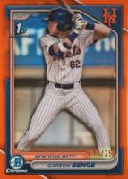 2024 Bowman Draft #BDC28 Carson Benge Chrome-Orange Refractor Baseball Card