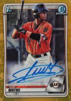 2020 Bowman Chrome Prospect Autographs #CPALM Luis Matos Gold Refractor Baseball Card