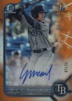 2022 Bowman Chrome Prospect Autographs #CPACM Curtis Mead Orange Refractor Baseball Card