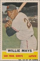 1960 Bazooka Singles #13 Willie Mays Hand Cut Baseball Card