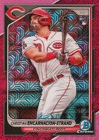 2024 Bowman Mega Box Chrome #79 Christian Encarnacion-Strand Fuchsia Refractor Baseball Card