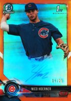 2018 Bowman Draft Chrome Draft Picks Autographs #CDANH Nico Hoerner Orange Refractor Baseball Card