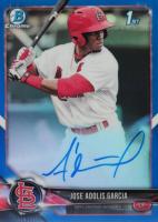 2018 Bowman Prospects Autographs Chrome #BW Jose Adolis Garcia Blue Refractor Baseball Card