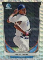 2014 Bowman Draft Picks Top Prospects #CTP14 Julio Urias Chrome-Silver Wave Refractor Baseball Card