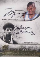2012 Upper Deck Exquisite Collection Endorsements Dual #EE2JE Julius Erving/Michael Jordan Autrograph Basketball Card