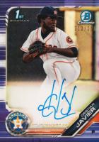 2019 Bowman Chrome Prospects Autographs #CPACJ Cristian Javier Purple Refractor Baseball Card