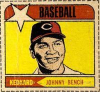 1971 Keds Kedcards Hand Cut # Johnny Bench Baseball Card