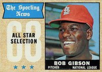 1968 Topps #378 Bob Gibson All-Star Baseball Card