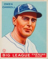 1933 Goudey #72 Owen Carroll Baseball Card