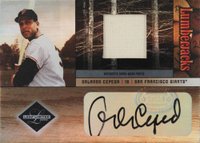 2004 Leaf Limited Lumberjacks #LJ-26 Orlando Cepeda Autograph Jersey Pants Baseball Card