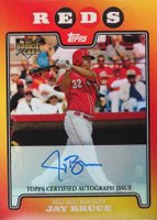 2008 Topps Red Hot Rookies #1 Jay Bruce Autograph Baseball Card